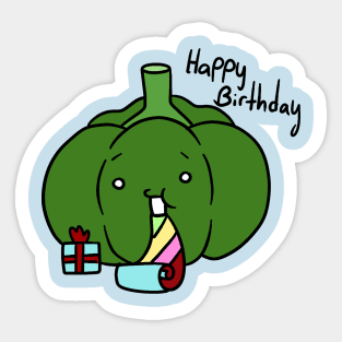 Happpy Birthday - Green Bell Pepper Sticker